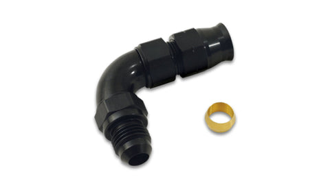 Vibrant Performance 90 Degree 3/8in Tube to Male -6AN Flare Adapter w/ Olive Inserts (16586)
