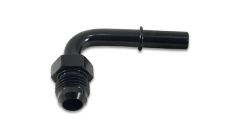 Vibrant 90 Degree Aluminum AN to Male Quick Connect Fitting -8AN - 0.375in Barb Size (16877)