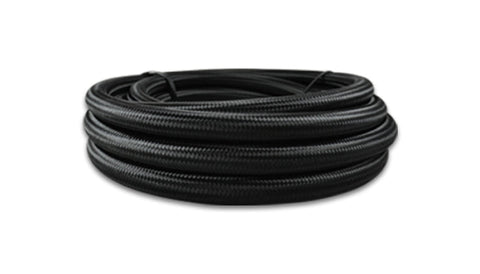 Vibrant -6 AN Black Nylon Braided Flex Hose w/ PTFE liner - 5FT long (18986)