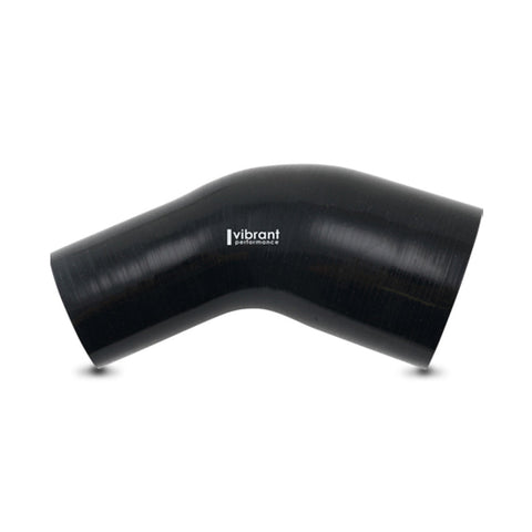 Vibrant 1.75in ID x 2in ID Gloss Black Silicone 45 Degree Transition Elbow (19755)