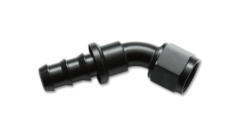 Vibrant -12AN Push-On 45 Deg Hose End Fitting - Aluminum (22412)