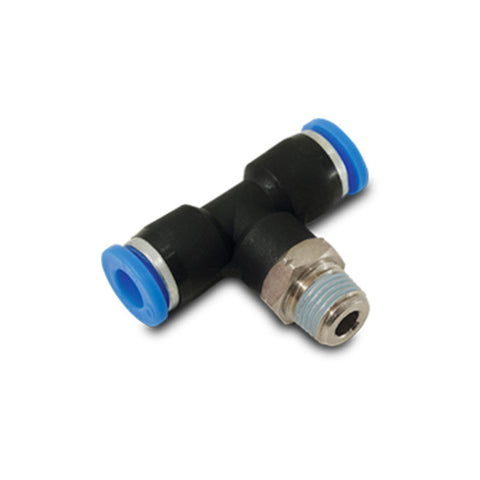 Vibrant Male Tee Push Lock Vacuum Fitting for 1/4in OD Tube - 1/8in NPT (22632)