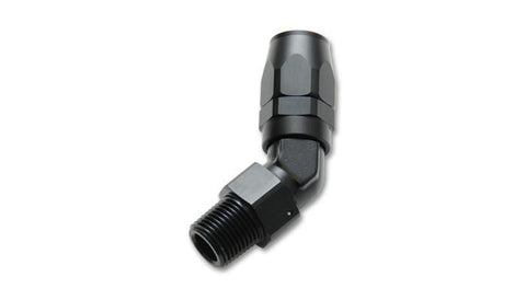 '-6AN Male NPT 45Degree Hose End Fitting; Pipe Thread: 3/8 NPT by Vibrant Performance - Modern Automotive Performance
