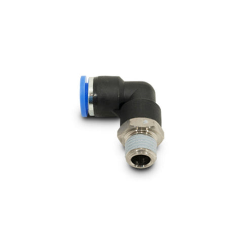 Vibrant Male Elbow Pneumatic Vacuum Fitting 1/8in NPT Thread - for use with 3/8in 9.5mm OD tubing (2666)