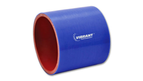 Vibrant 4 Ply Reinforced Silicone Straight Hose Coupling - 1.75in I.D. x 3in long - Blue (2704B)