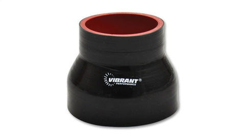 Vibrant 4 Ply Reinforced Silicone Transition Connector - 1.5in I.D. x 2in I.D. x 3in long  BLACK (2763)