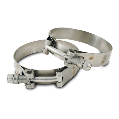 Vibrant SS T-Bolt Clamps - Pack of 2 - Size Range: 1.89in to 2.10in O.D. (27804)