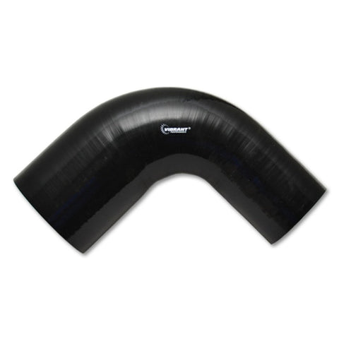 Vibrant 4 Ply Reinforced Silicone 90 degree Transition Elbow - 2.5in I.D. x 2.75in I.D. - Black (2781)