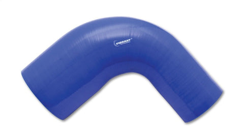 Vibrant 4 Ply Reinforced Silicone 90 degree Transition Elbow - 2.5in I.D. x 2.75in I.D. - Blue (2781B)