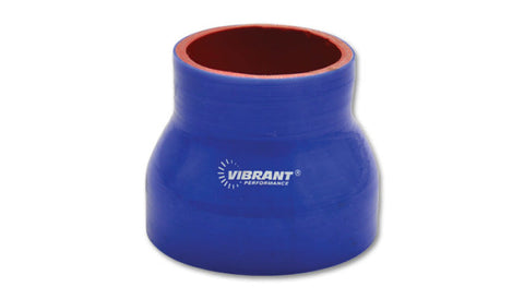 Vibrant 4 Ply Reinforced Silicone Transition Connector - 3.25in I.D. x 3.5in I.D. x 3in long - Blue (2835B)