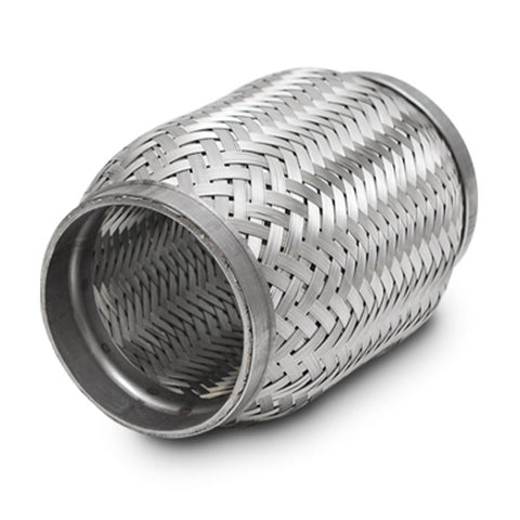 Vibrant SS Flex Coupling with Inner Braid Liner - 2in inlet/outlet x 4in flex length (62604)