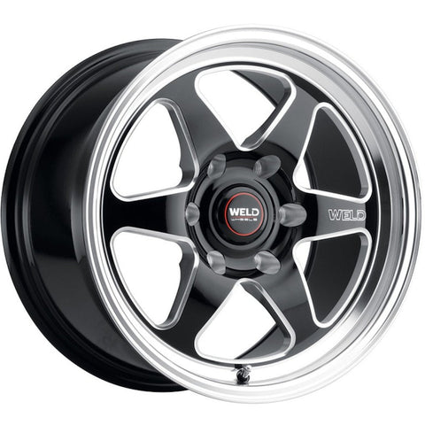 Weld Wheels Ventura 6 Drag Gloss Black with Milled Spoke Windows and Polished Outer Lip 15x10 | 6x139.7 (S156B0084P38)