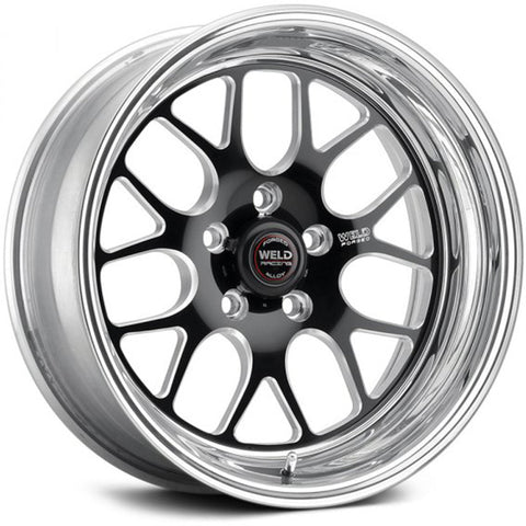 Weld Wheels S77 Gloss Black with Milled Spoke Windows and a Polished Lip 18x11 | 5x120.65 (S71781163770)