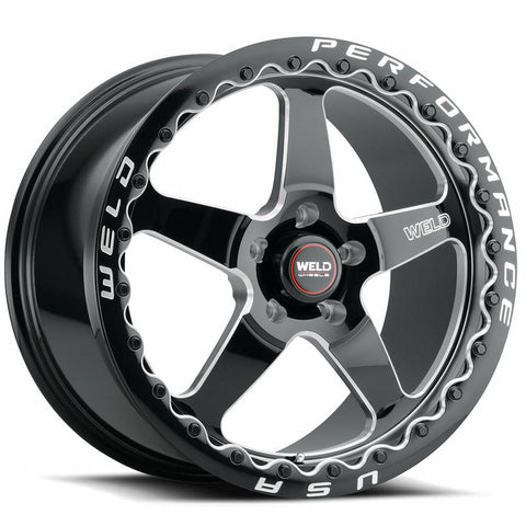 Weld Wheels Ventura Beadlock Gloss Black with Milled Spoke Windows and Real Beadlock 15x10 | 5x114.3 (S904B0067P25)