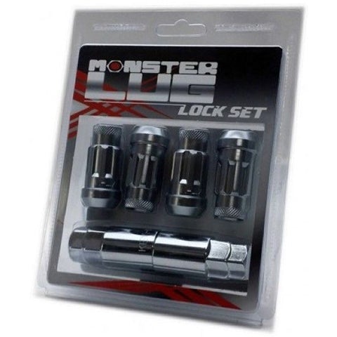 Wheel Mate 14x1.50 Monster Lug Satin Silver Locking Lug Nut 4pc. Set (33002SS)