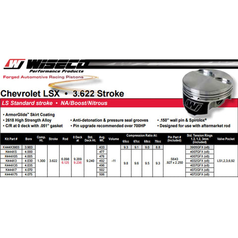 Wiseco Professional Series -11cc Dome Pistons | Multiple Chevrolet/Pontiac Fitments (K444x) - Modern Automotive Performance
 - 2