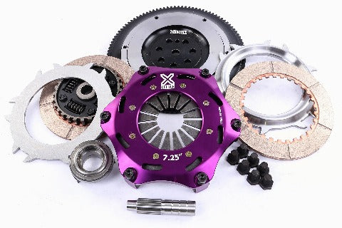 XClutch Twin Sprung Ceramic Clutch Kit | 1991-1999 Mitsubishi 3000GT/Dodge Stealth, 1990-1999 Mitsubishi Eclispse/Plymouth Laser/Eagle Talon, and 1994-1996 Mitsubishi Evo 2/3 (XKMI18524-2B)