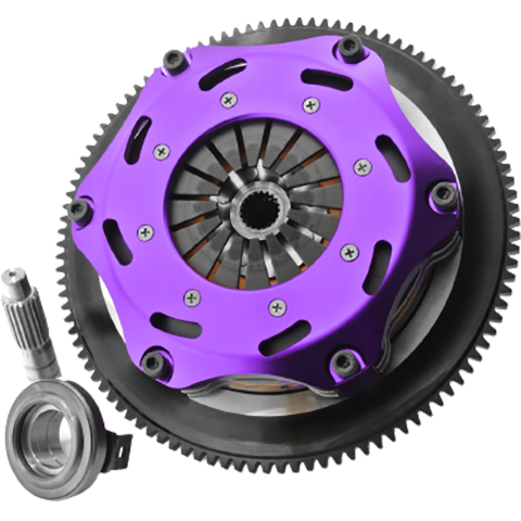 XClutch Twin Solid Ceramic Clutch Kit | 1991-1999 Mitsubishi 3000GT/Dodge Stealth, 1990-1999 Mitsubishi Eclipse/Eagle Talon/Plymouth Laser, and 1994-1996 Mitsubishi Evo 2 (XKMI18524-2E)