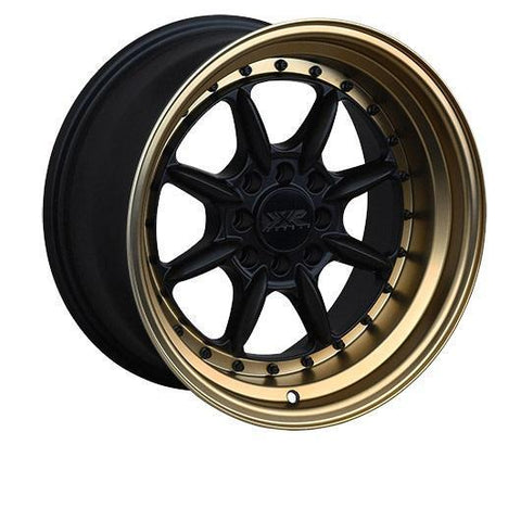 XXR 002.5 "The Saga" 4x100/114.3 15" Flat Black / Bronze Lip Wheels