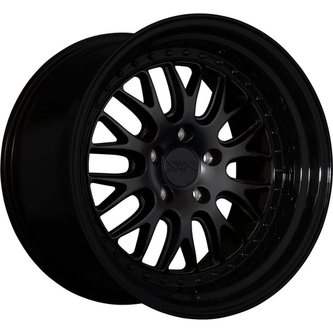 XXR Model 570 5x112 18x9.5" +35 Offset Wheels in Flat Black with a Gloss Black Lip