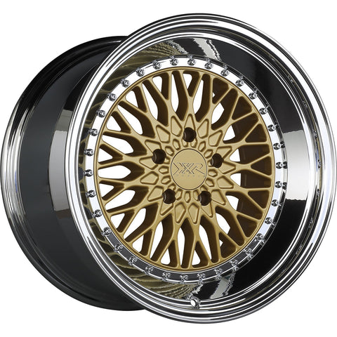 XXR Model 576 5x114.3 18" Wheels in Hypergold with a Platinum Chrome Lip