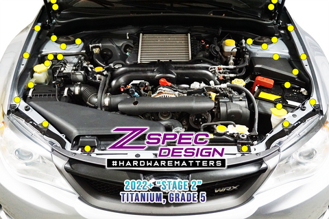 ZSPEC "Stage 2" Dress Up Bolts® Titanium Fastener Kit | 2008-2014 Subaru WRX/STI (00843612137470)