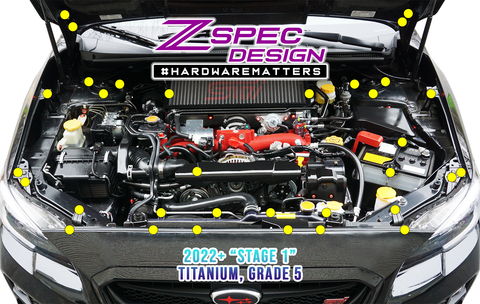 ZSPEC "Stage 1" Dress Up Bolts® Grade-5 Titanium Fastener Kit | 2015-2021 Subaru WRX/STI (00843612137197)